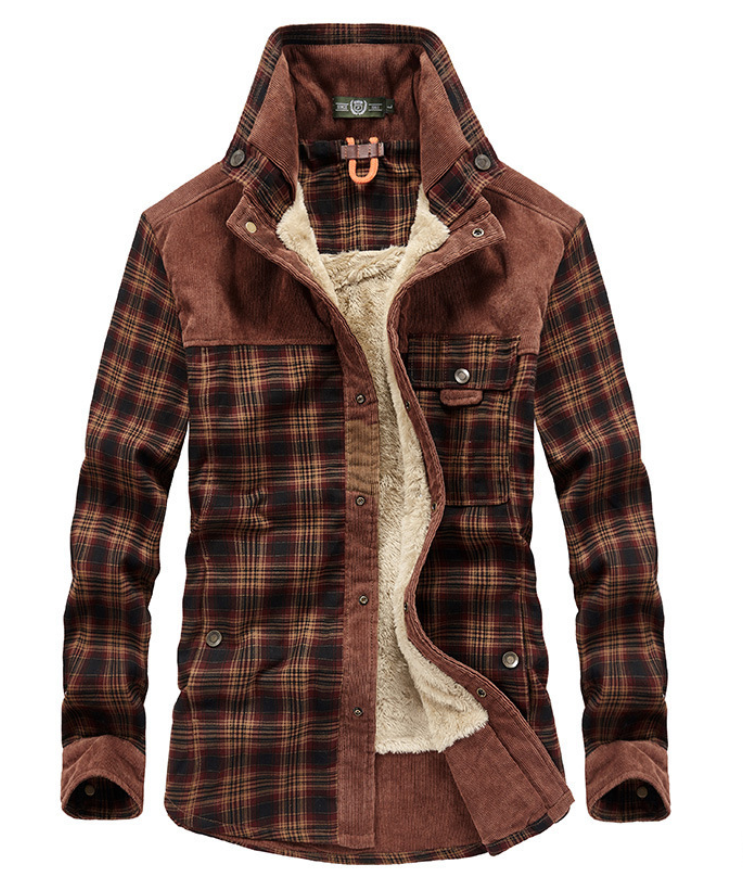 Hochwertige stilvolle Flanell-Winterjacke für Männer, warm und modisch