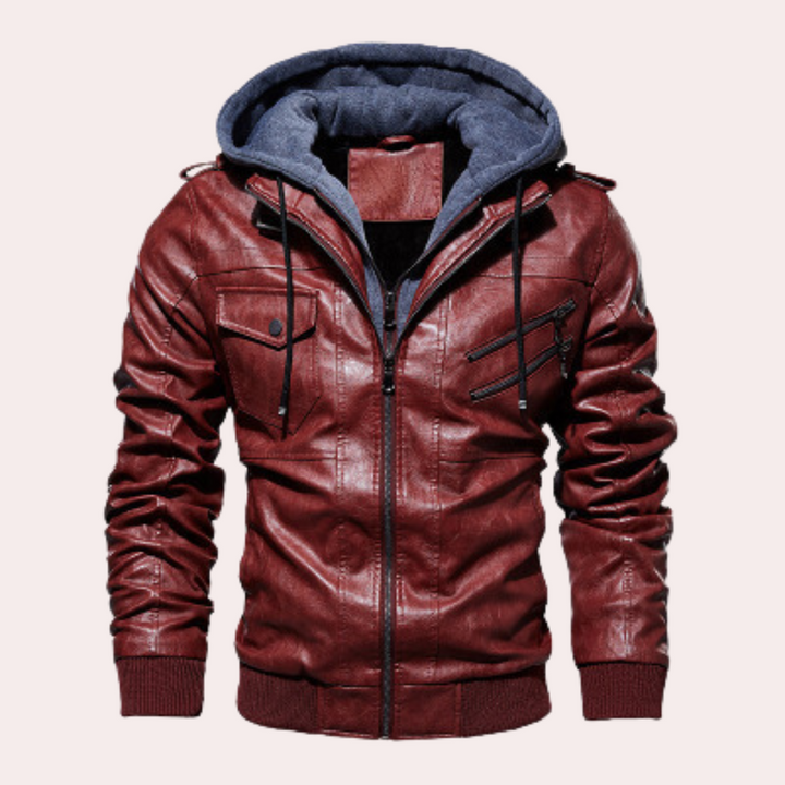 Stilvolle hochwertige Leder-Winterjacke mit wärmendem Innenfutter für Herren