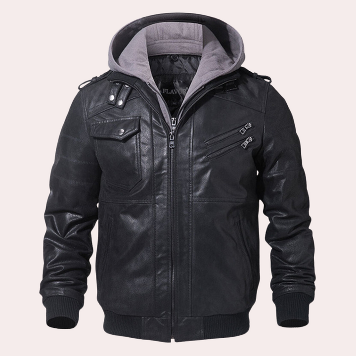 Stilvolle hochwertige Leder-Winterjacke mit wärmendem Innenfutter für Herren