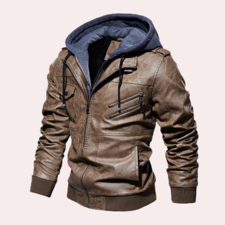 Stilvolle hochwertige Leder-Winterjacke mit wärmendem Innenfutter für Herren