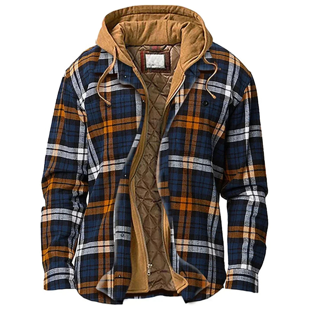 Stilvolle Herrenjacke mit klassischem Karomuster und warmem Innenfutter für kalte Tage