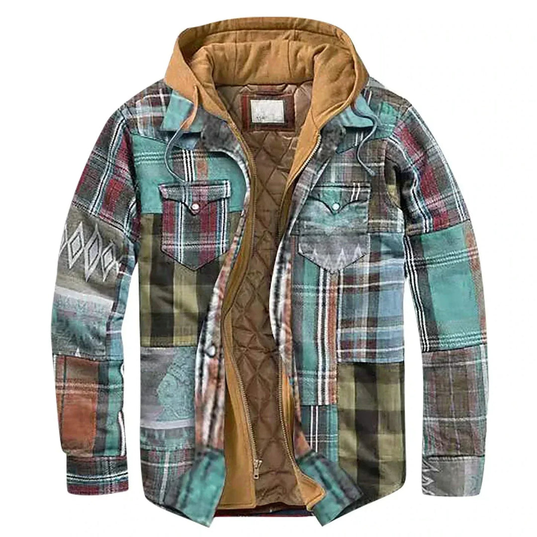 Stilvolle Herrenjacke mit klassischem Karomuster und warmem Innenfutter für kalte Tage