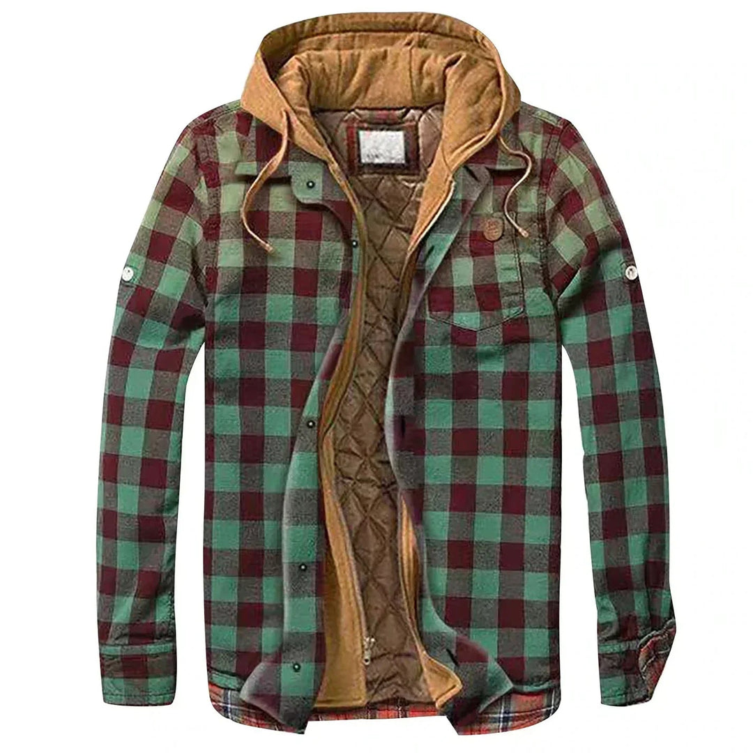 Stilvolle Herrenjacke mit klassischem Karomuster und warmem Innenfutter für kalte Tage