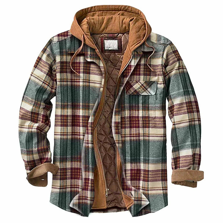 Stilvolle Herrenjacke mit klassischem Karomuster und warmem Innenfutter für kalte Tage