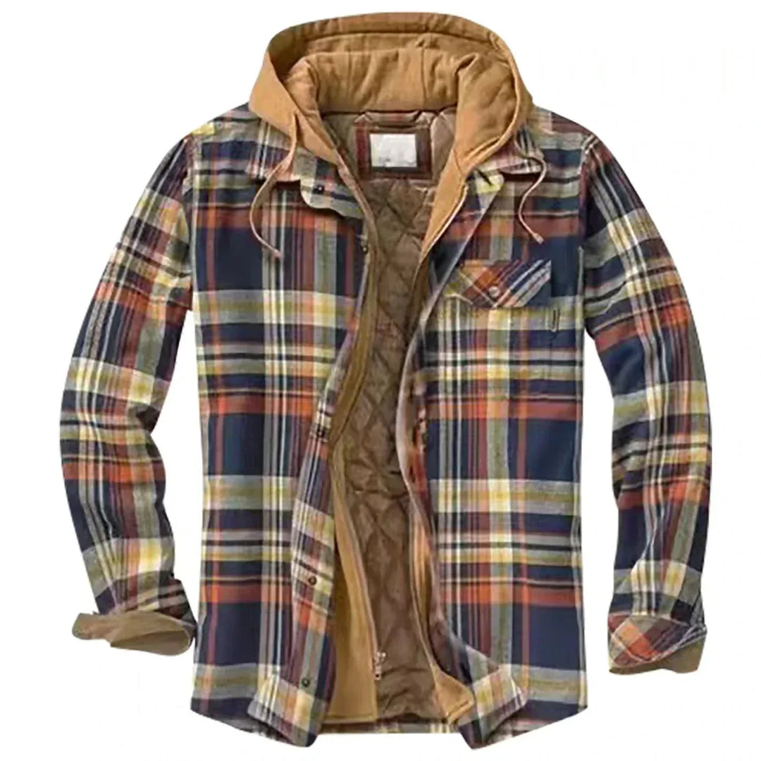 Stilvolle Herrenjacke mit klassischem Karomuster und warmem Innenfutter für kalte Tage
