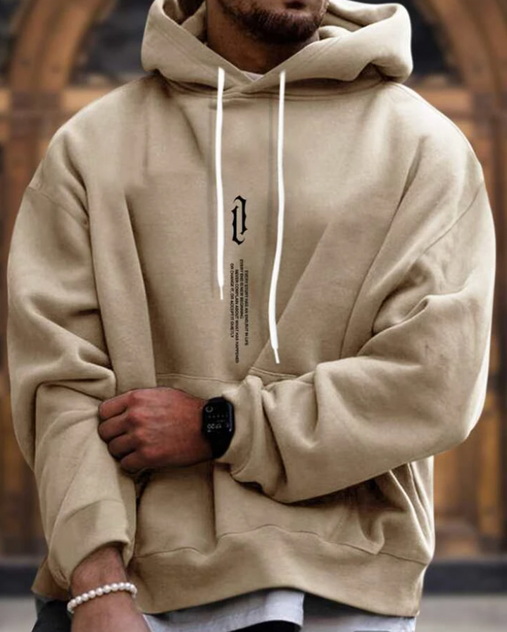 Klassisch stylischer Kapuzenpulli für Männer, ideal für kalte Tage und vielseitige Looks.