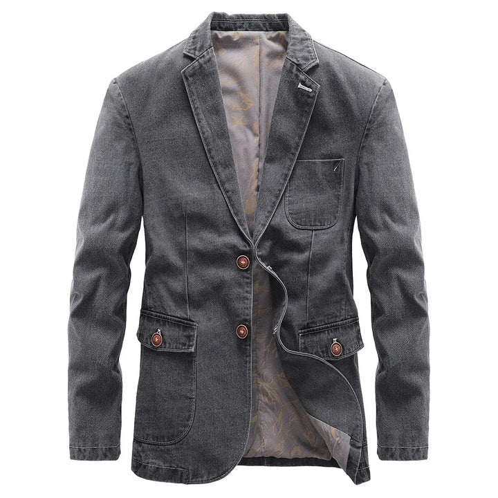 Klassische Blazer-Denim-Jacke für Männer, elegant und lässig für Herbst- und Wintertage