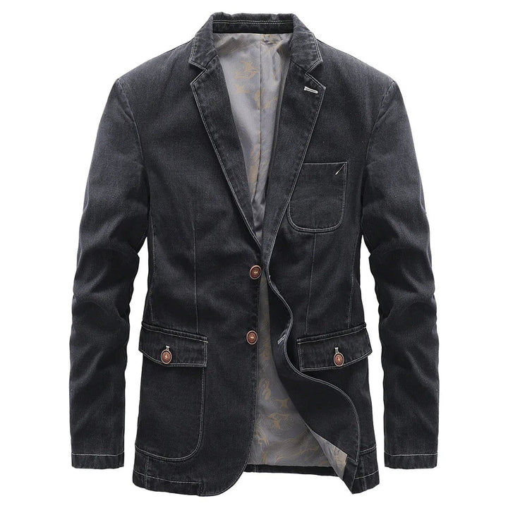 Klassische Blazer-Denim-Jacke für Männer, elegant und lässig für Herbst- und Wintertage