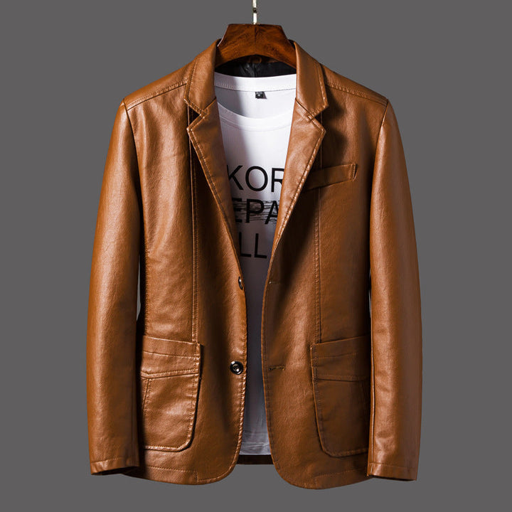 Klassische Lederjacke für Männer, ideal für Herbst- und Wintertage.