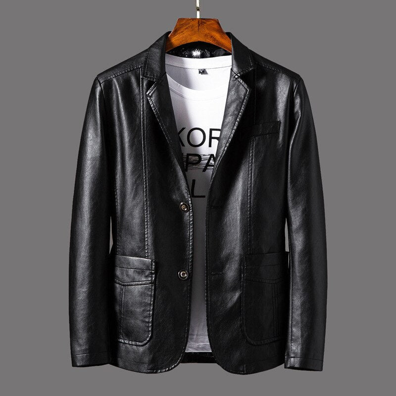 Klassische Lederjacke für Männer, ideal für Herbst- und Wintertage.