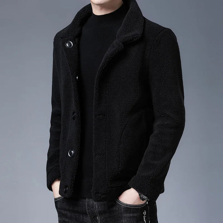 Klassische Plüsch-Winterjacke für Männer mit Kapuze und weichem Innenfutter