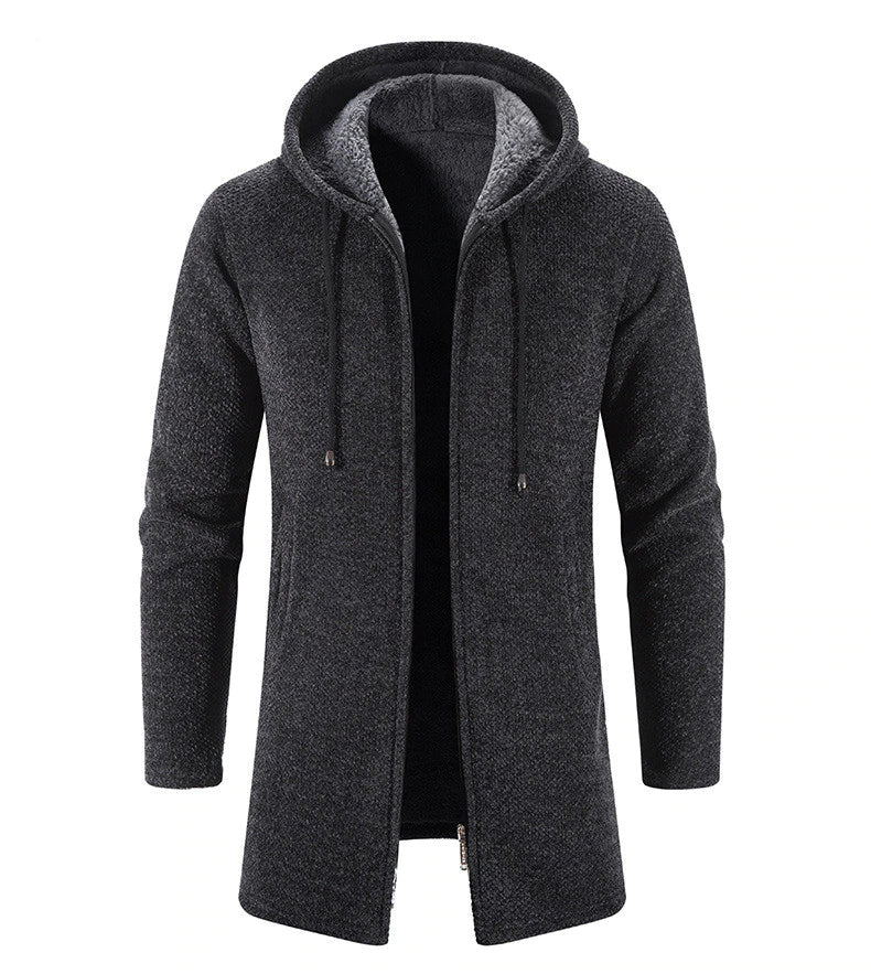 Klassische Strickjacke mit Kapuze für Männer, ideal für Herbst- und Wintertage