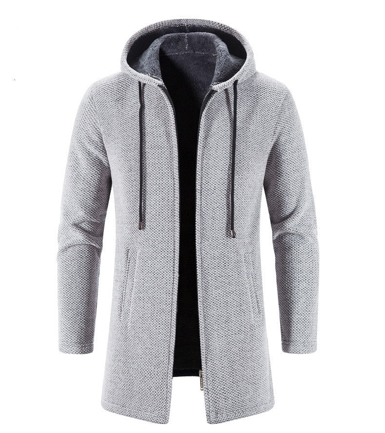 Klassische Strickjacke mit Kapuze für Männer, ideal für Herbst- und Wintertage