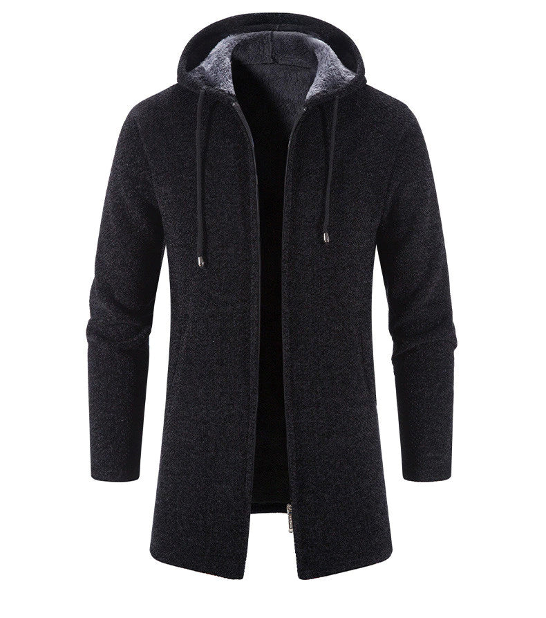 Klassische Strickjacke mit Kapuze für Männer, ideal für Herbst- und Wintertage