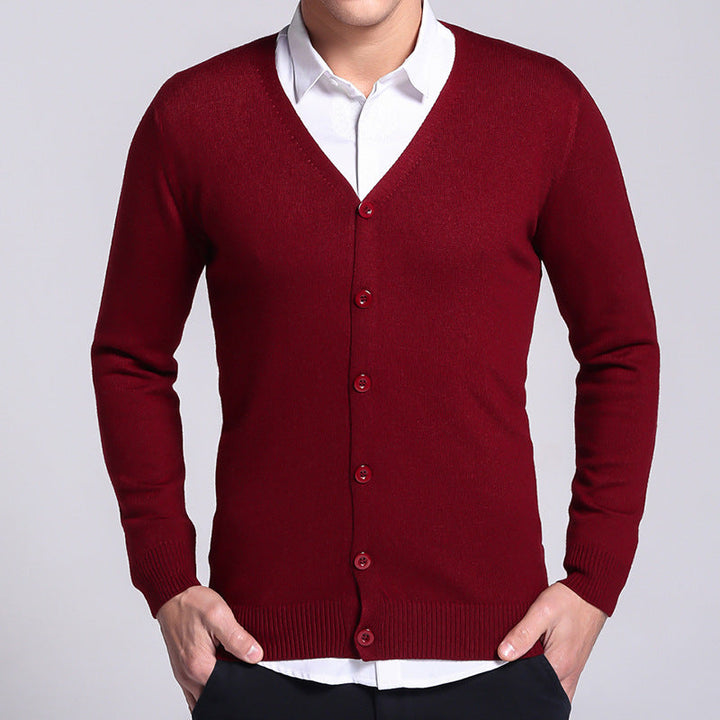 Klassische Herren-Strickjacke mit Knopfleiste, ideal für elegante und lässige Outfits an kühleren Tagen