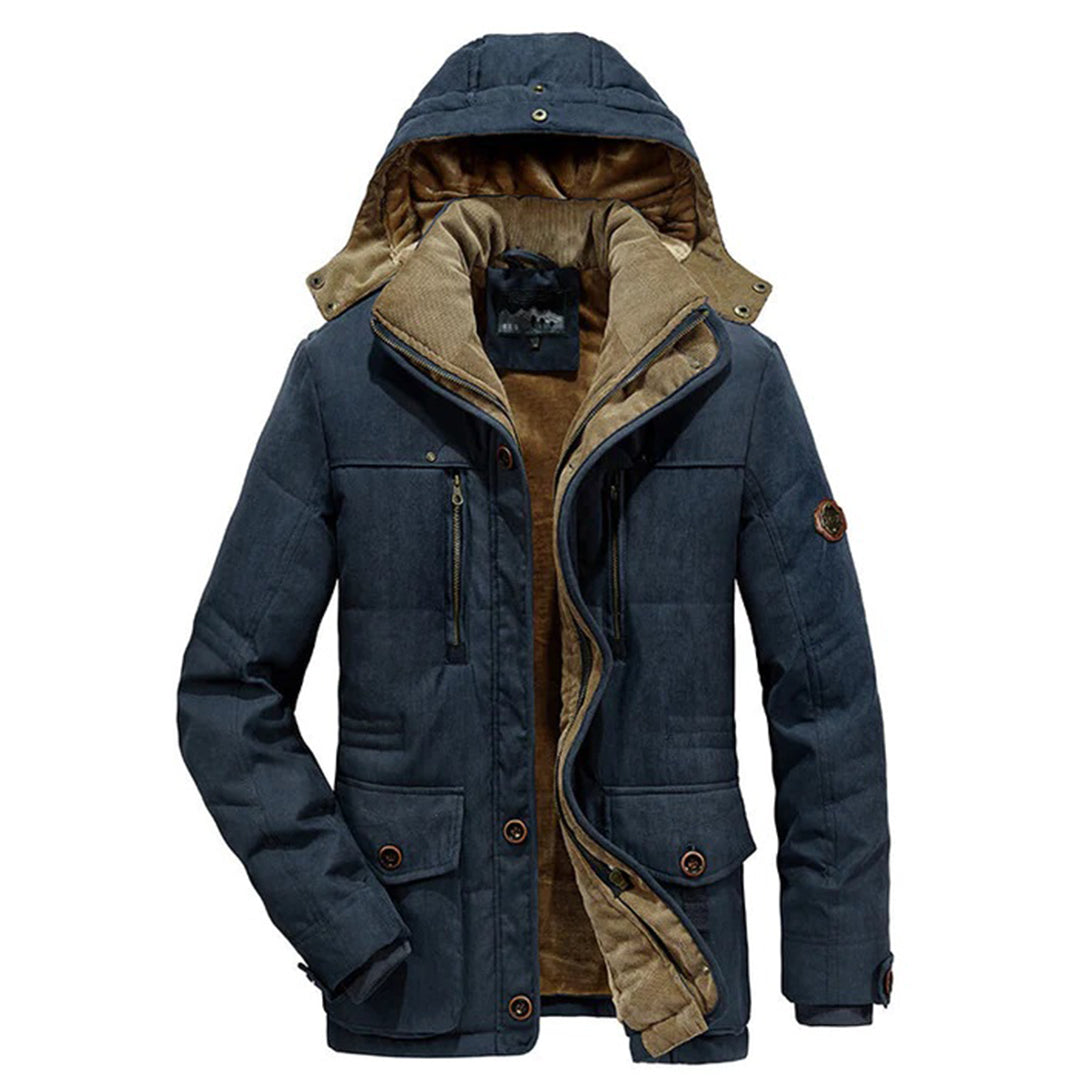 Klassische winddichte Herren-Winterjacke, ideal für kalte und windige Herbst- und Wintertage