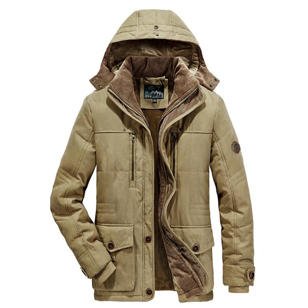Klassische winddichte Herren-Winterjacke, ideal für kalte und windige Herbst- und Wintertage