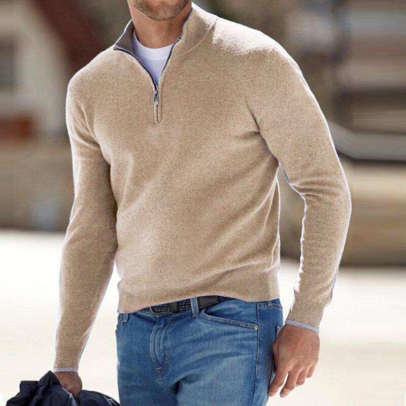 Klassischer warmer Pullover für Männer, ideal für kalte Herbst- und Wintertage.