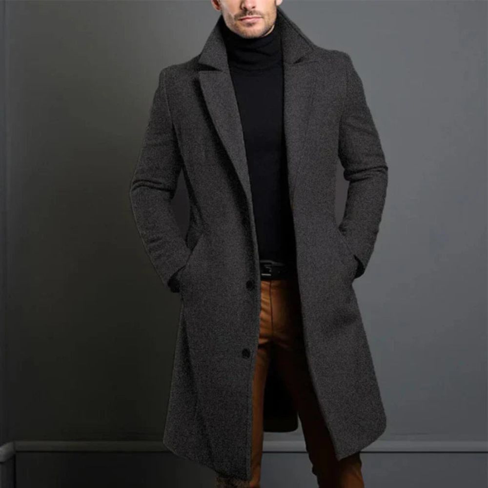 Klassischer Wintermantel für Männer – ideal für kalte Herbst- und Wintertage