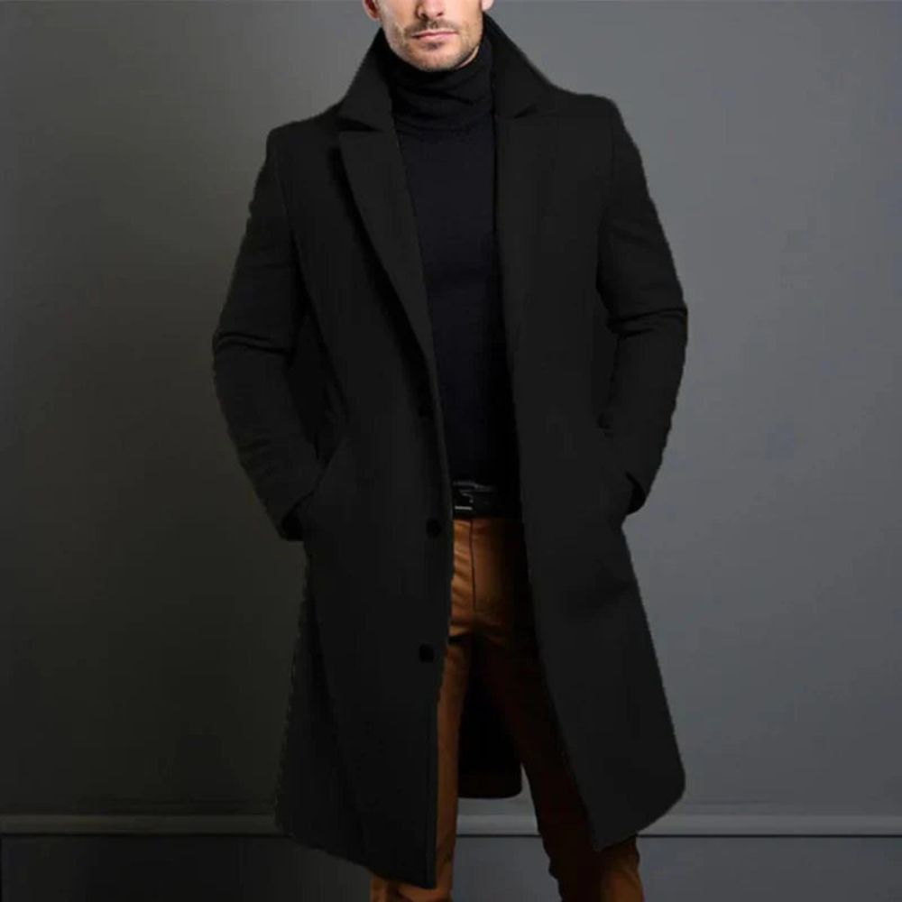 Klassischer Wintermantel für Männer – ideal für kalte Herbst- und Wintertage
