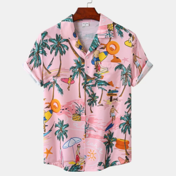 Klassisches hawaiianisches Hemd für Männer mit tropischem Design, perfekt für den Sommer.