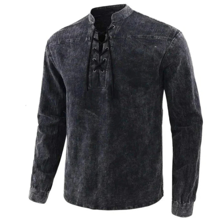 Klassisches V-Neck Sommerhemd für Männer – leicht, atmungsaktiv und stilvoll für warme Tage.
