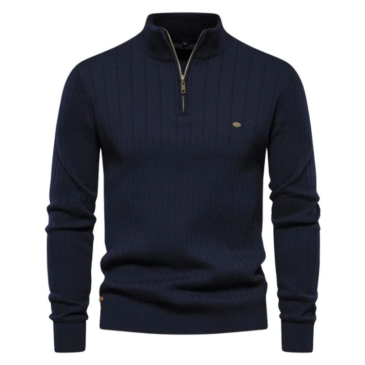 Komfortabler warmer Reißverschluss-Pullover für Männer – ideal für kalte Herbst- und Wintertage.
