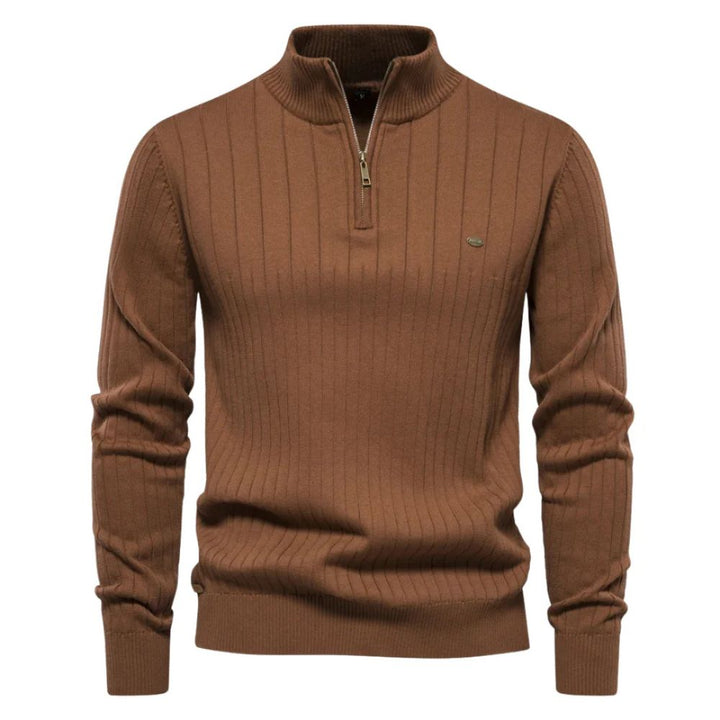 Komfortabler warmer Reißverschluss-Pullover für Männer – ideal für kalte Herbst- und Wintertage.