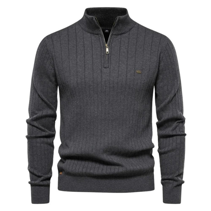 Komfortabler warmer Reißverschluss-Pullover für Männer – ideal für kalte Herbst- und Wintertage.
