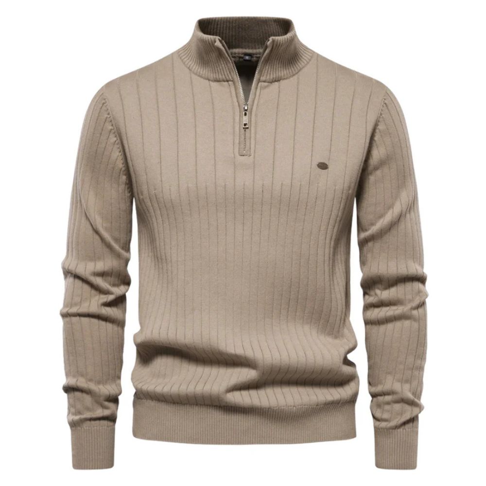 Komfortabler warmer Reißverschluss-Pullover für Männer – ideal für kalte Herbst- und Wintertage.