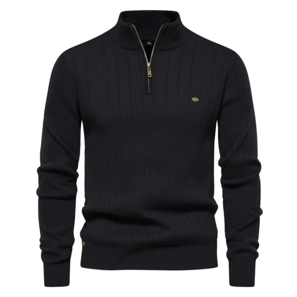 Komfortabler warmer Reißverschluss-Pullover für Männer – ideal für kalte Herbst- und Wintertage.