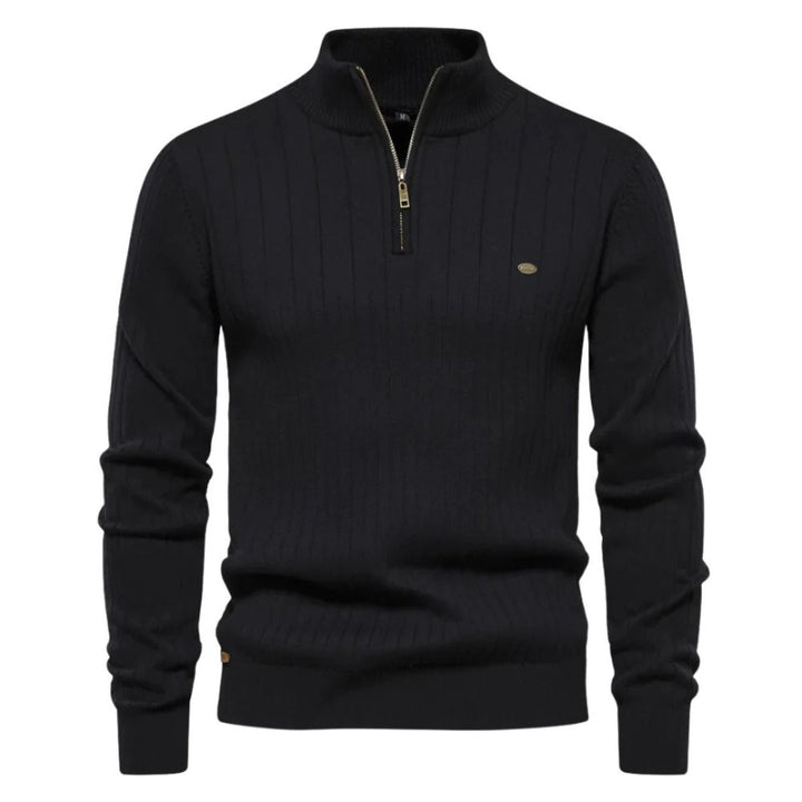 Komfortabler warmer Reißverschluss-Pullover für Männer – ideal für kalte Herbst- und Wintertage.