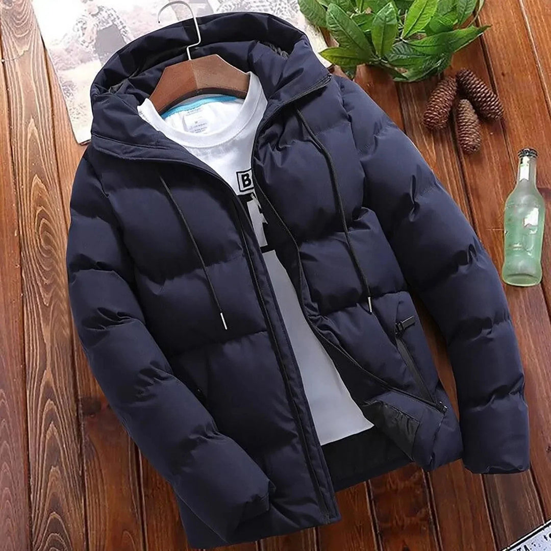 Eleganter Herren-Wintermantel mit Kapuze, ideal für kalte Wintertage
