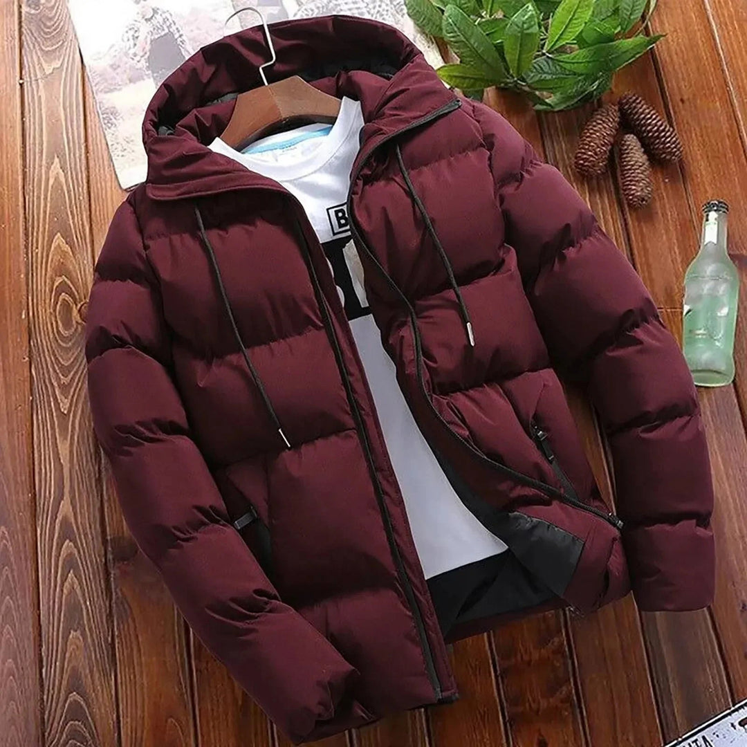 Eleganter Herren-Wintermantel mit Kapuze, ideal für kalte Wintertage