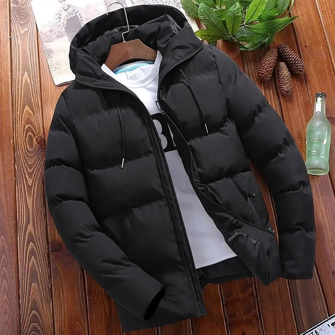 Eleganter Herren-Wintermantel mit Kapuze, ideal für kalte Wintertage