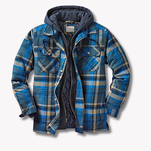 Kunstvolle winddichte Jacke für Männer, elegant und funktional für windige Herbst- und Wintertage.