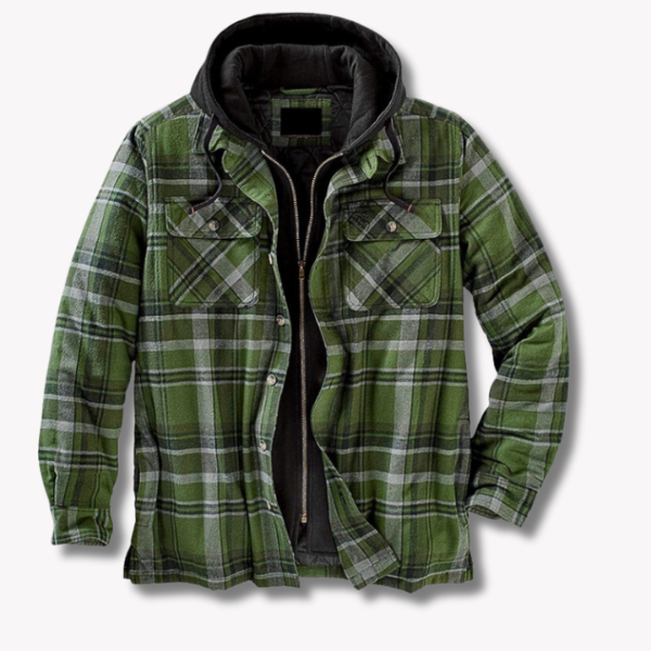 Kunstvolle winddichte Jacke für Männer, elegant und funktional für windige Herbst- und Wintertage.