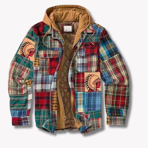 Kunstvolle winddichte Jacke für Männer, elegant und funktional für windige Herbst- und Wintertage.