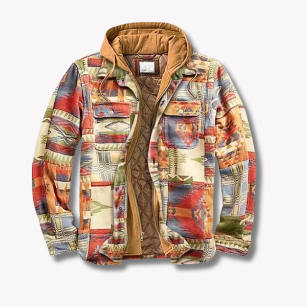 Kunstvolle winddichte Jacke für Männer, elegant und funktional für windige Herbst- und Wintertage.