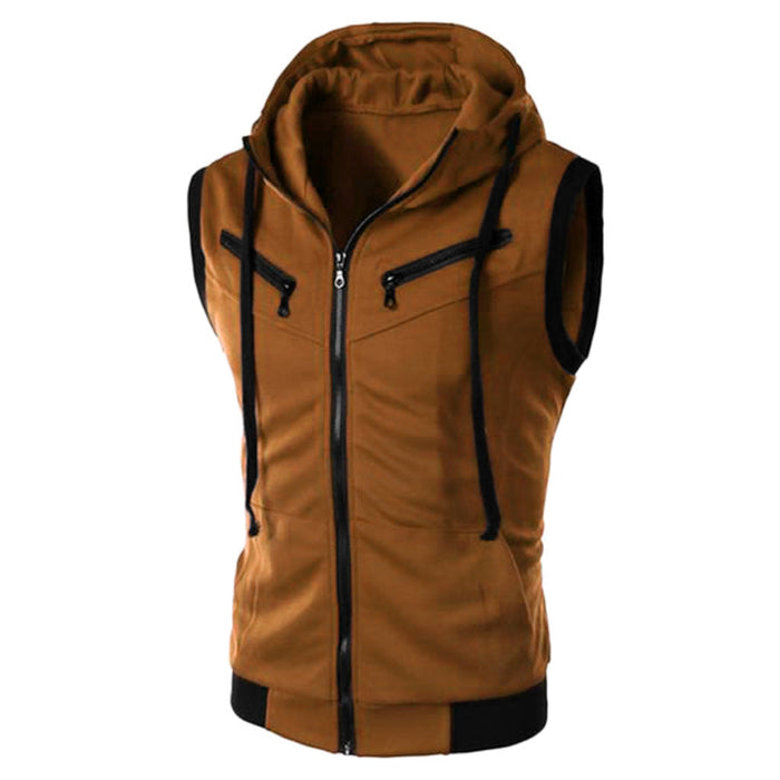Lässige ärmellose Kapuzenweste für Männer, perfekt für Outdoor-Abenteuer und entspannte Tage.