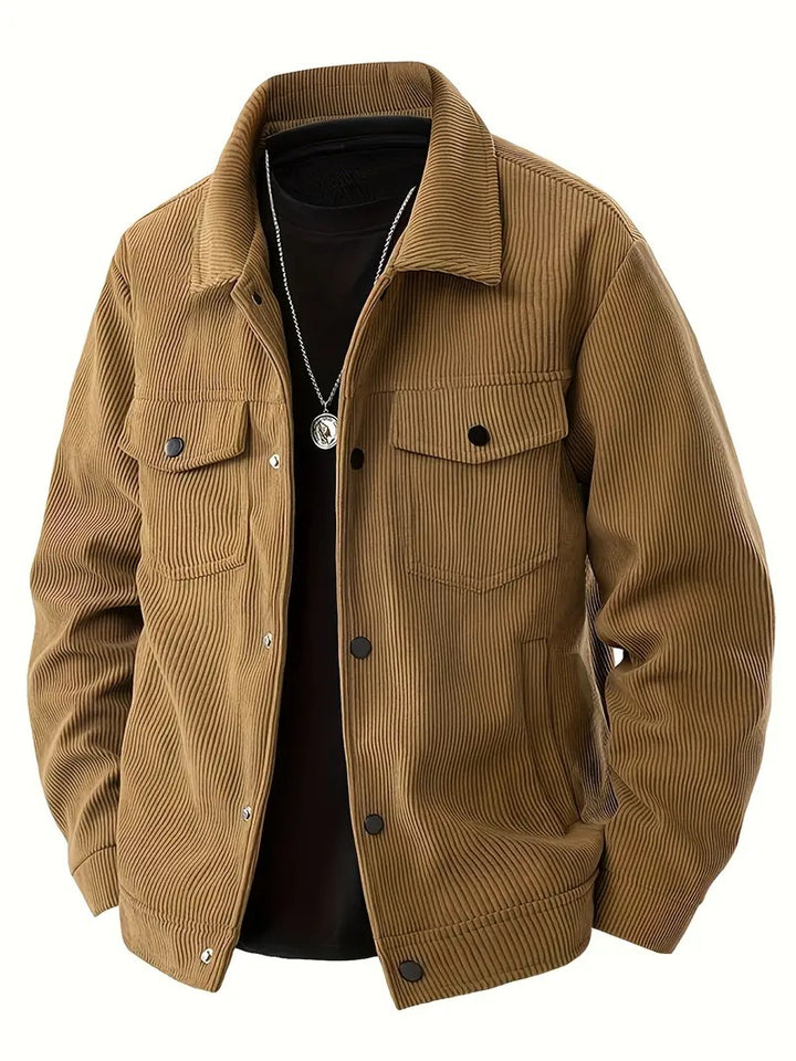 Lässige Cordjacke für Herren in rustikalem Look für vielseitige Outfits