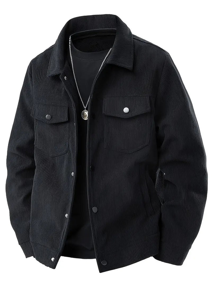 Lässige Cordjacke für Herren in rustikalem Look für vielseitige Outfits