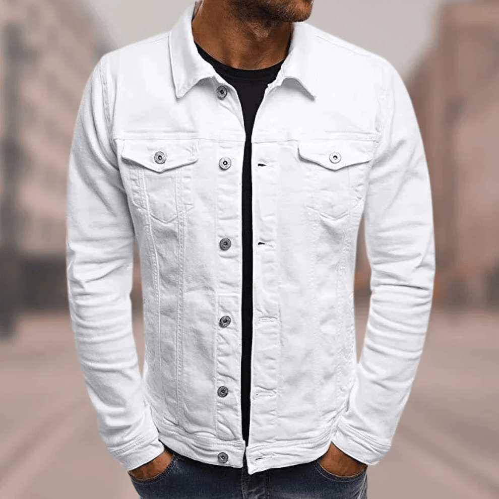 Lässige Jeansjacke für Männer, ideal für kühle Herbst- und Wintertage.