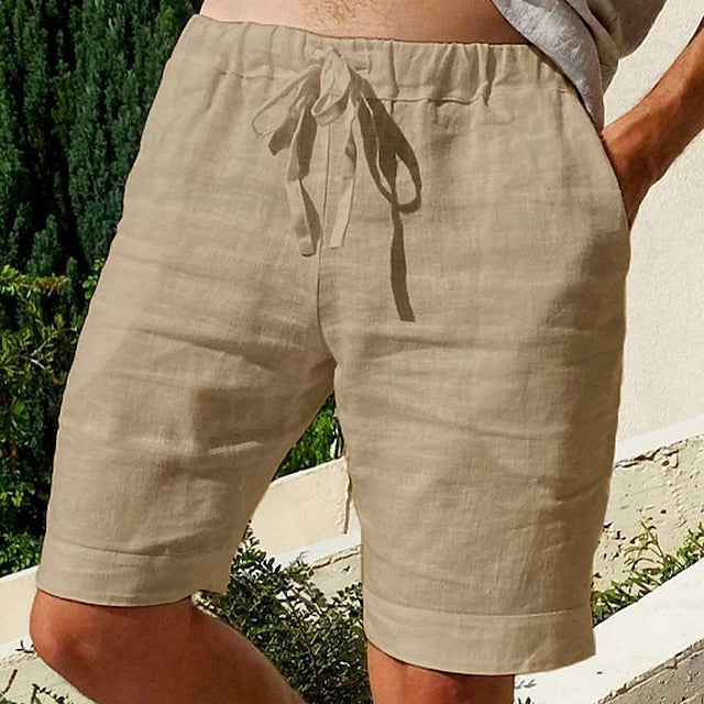  Lässige Strandshorts aus Leinen für Männer, leicht und bequem für Sommertage