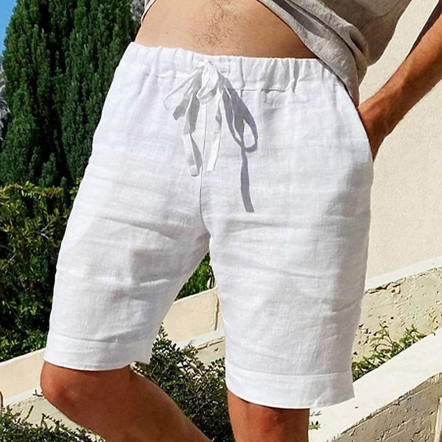  Lässige Strandshorts aus Leinen für Männer, leicht und bequem für Sommertage