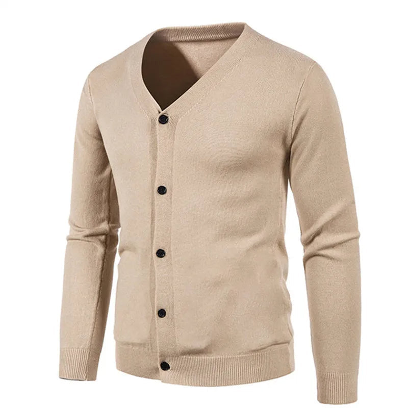 Lässige Strickjacke mit Knopfleiste für Männer, ideal für Herbst- und Wintertage