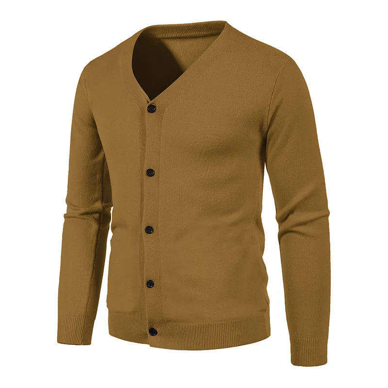 Lässige Strickjacke mit Knopfleiste für Männer, ideal für Herbst- und Wintertage