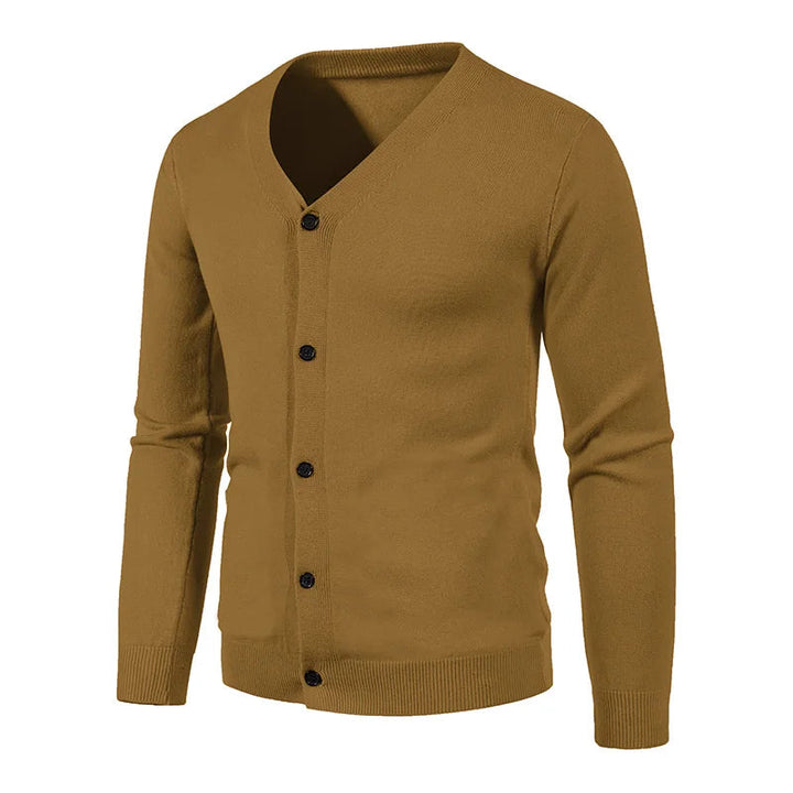 Lässige Strickjacke mit Knopfleiste für Männer, ideal für Herbst- und Wintertage