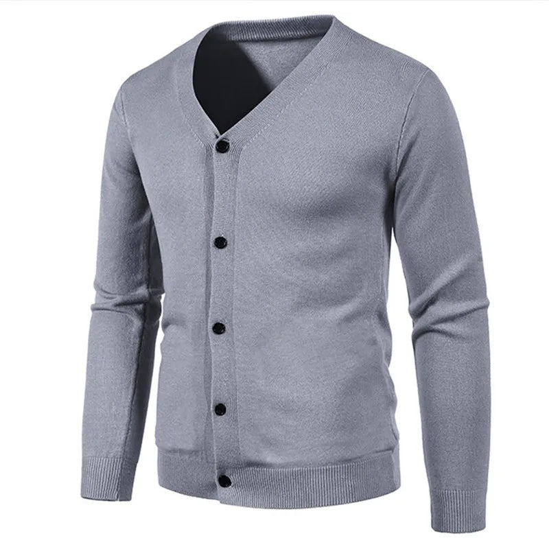 Lässige Strickjacke mit Knopfleiste für Männer, ideal für Herbst- und Wintertage