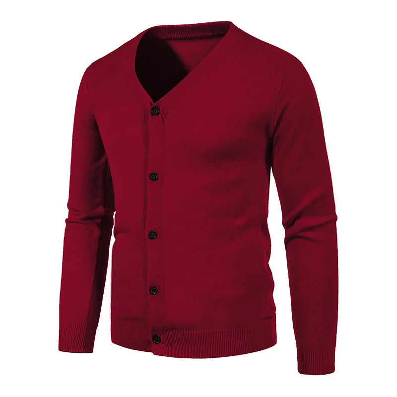 Lässige Strickjacke mit Knopfleiste für Männer, ideal für Herbst- und Wintertage